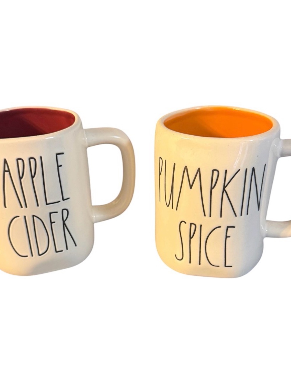 RAE DUNN Pumpkin Spice Apple Cider LL  Heart Clay Mug Halloween Fall Lot